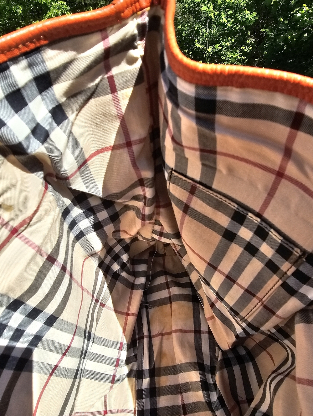 Burberry London Orange Leather Tote Bag - Picture 10 of 13